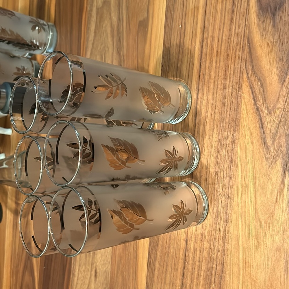 MCM Libby Silver Leaf Frosted Glasses - Picture 2 of 7